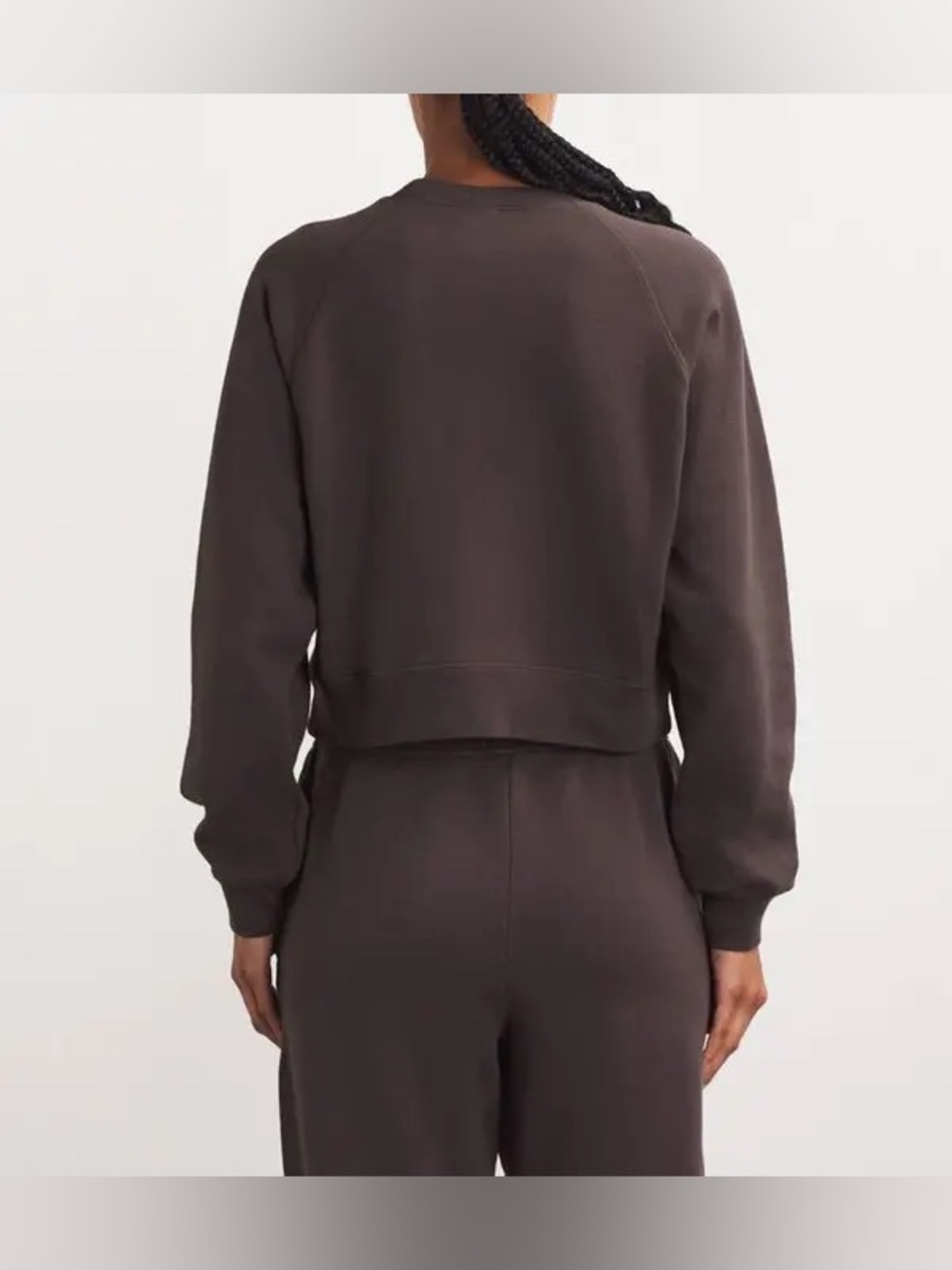 NWOT Skims French Terry Cropped Sweatshirt Brown Size M - Picture 2 of 16